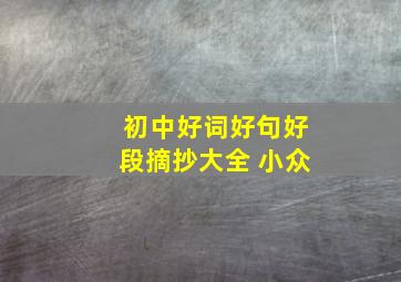 初中好词好句好段摘抄大全 小众